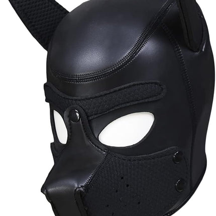 Kinky Neoprene Pup Play Removable Pup Hood (Black)