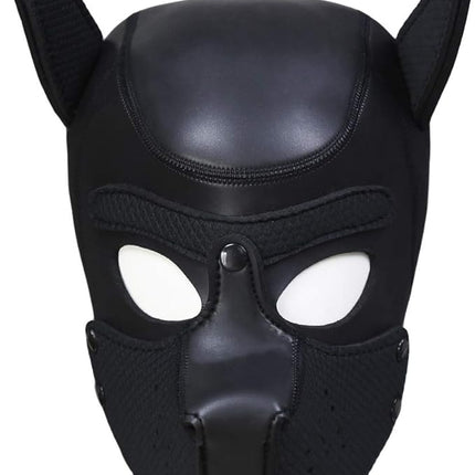 Kinky Neoprene Pup Play Removable Pup Hood (Black)