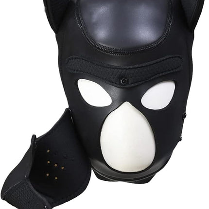 Kinky Neoprene Pup Play Removable Pup Hood (Black)