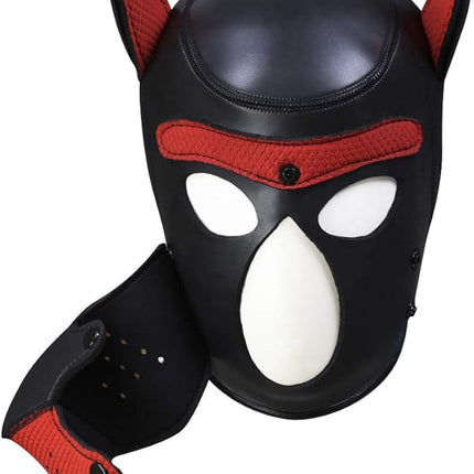 Kinky Neoprene Pup Play Removable Pup Hood (Red)