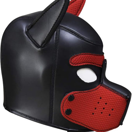 Kinky Neoprene Pup Play Removable Pup Hood (Red)