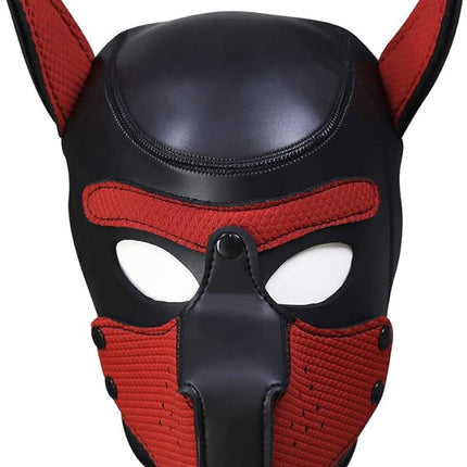 Kinky Neoprene Pup Play Removable Pup Hood (Red)