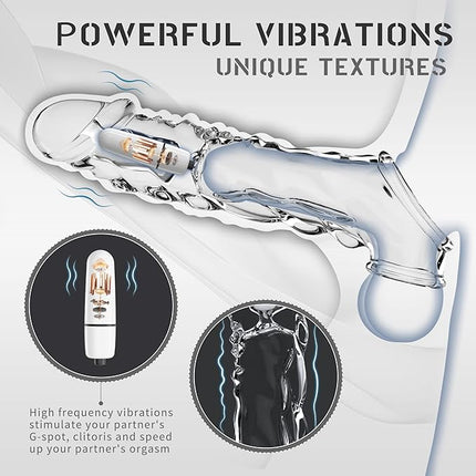 Clear Penis Sleeve and Ball Stretcher (With Vibrater)