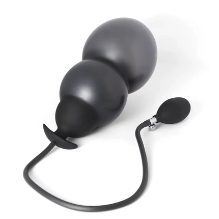 Black Inflatable Pump Up Silicone Butt Plug