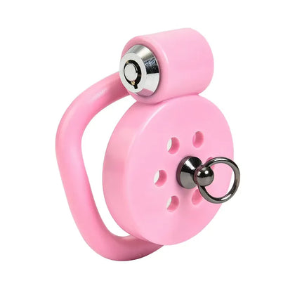 Pink Metal CBT Chastity Device With Urethral Sound Plug