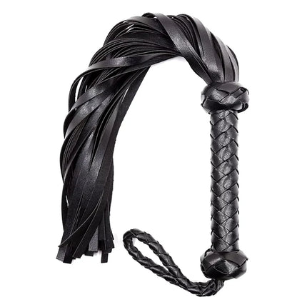 Leather Horse Riding Whip With Woven Handle