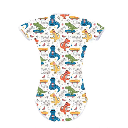 ABDL Bodysuit Button Crotch Romper Onesie (Dinosaurs Print)